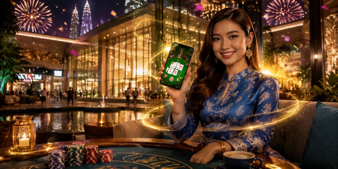 Pemain baccarat memakai busana tradisional baju kurung di Malaysia